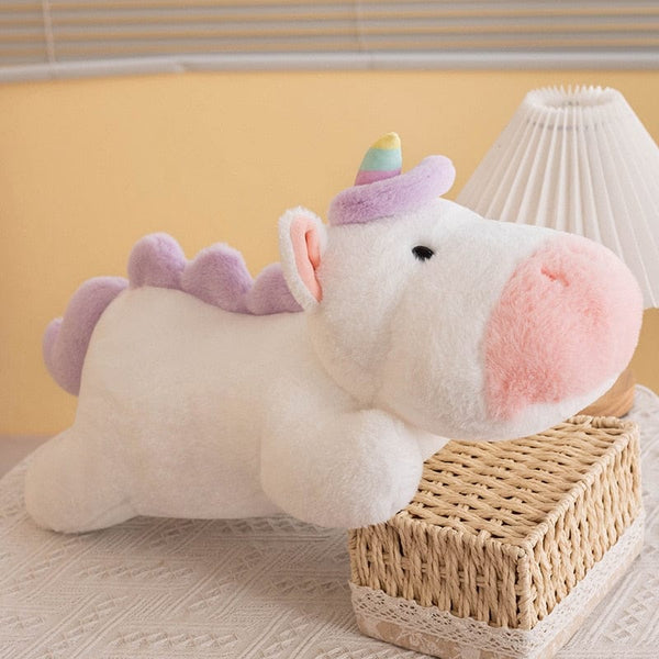 Peluche licorne blanche à câlins