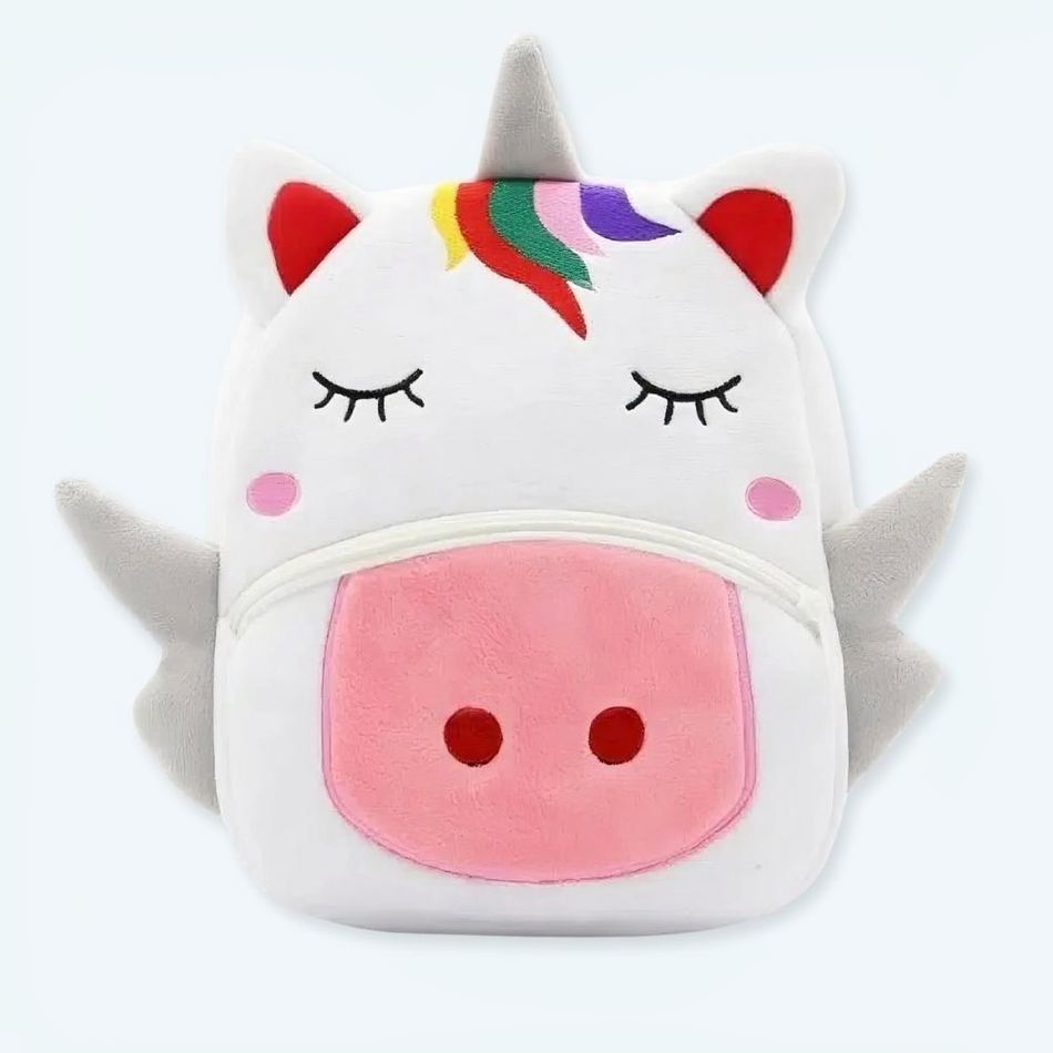 Peluche licorne blanche sac à dos doux enfant magique La compagnie de la peluche