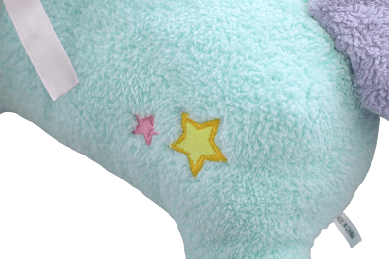 Peluche licorne bonbon bleu et rose