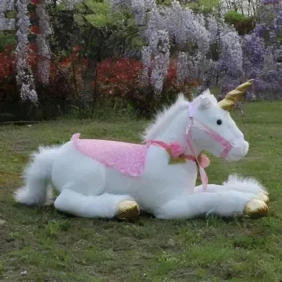 Peluche licorne cheval blanc doux câlin enfant rêve La compagnie de la peluche