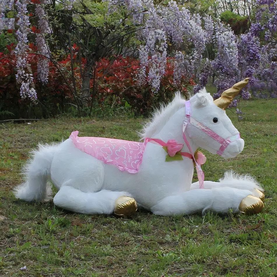 Peluche licorne cheval blanc doux câlin enfant rêve La compagnie de la peluche