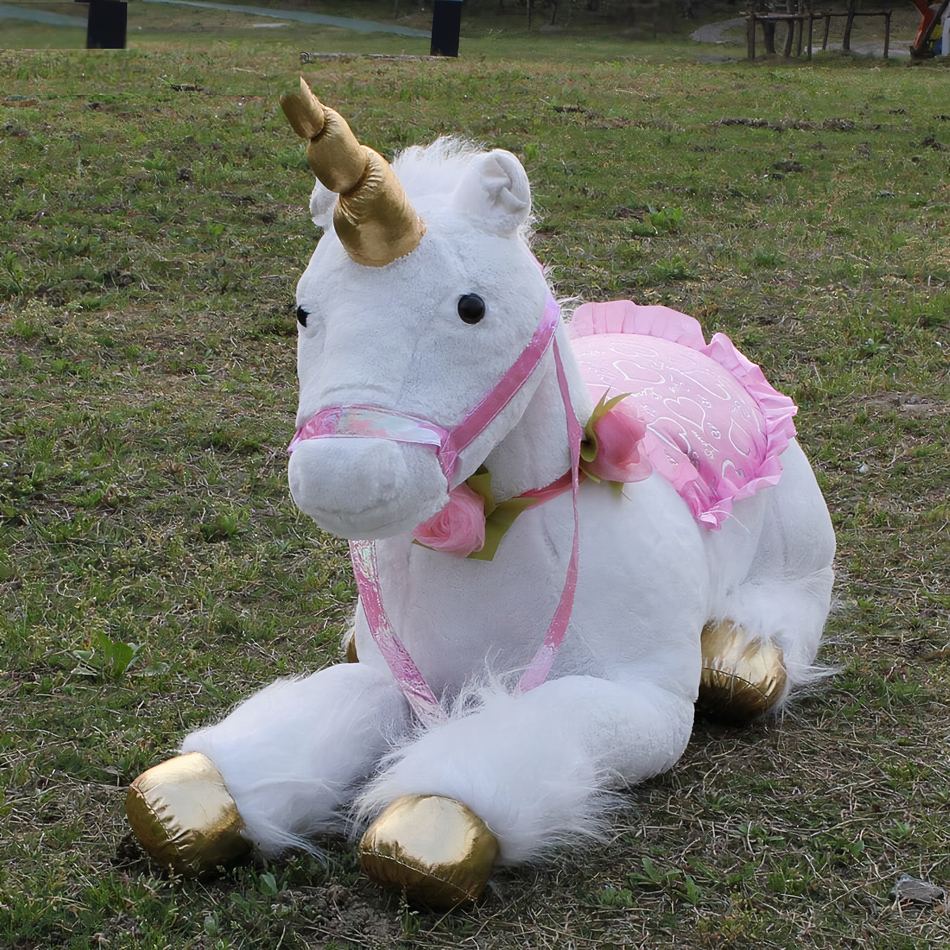 Peluche licorne cheval blanc doux câlin enfant rêve La compagnie de la peluche