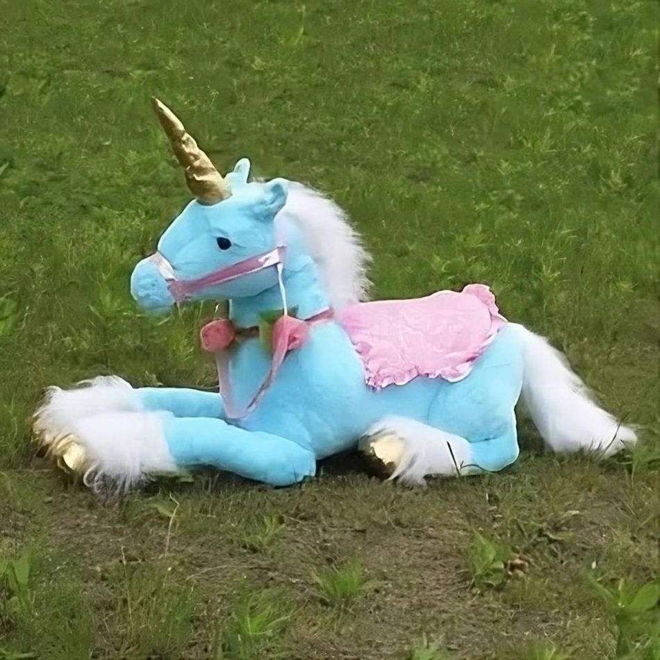 Peluche licorne cheval bleu géant doux enfant rêve La compagnie de la peluche
