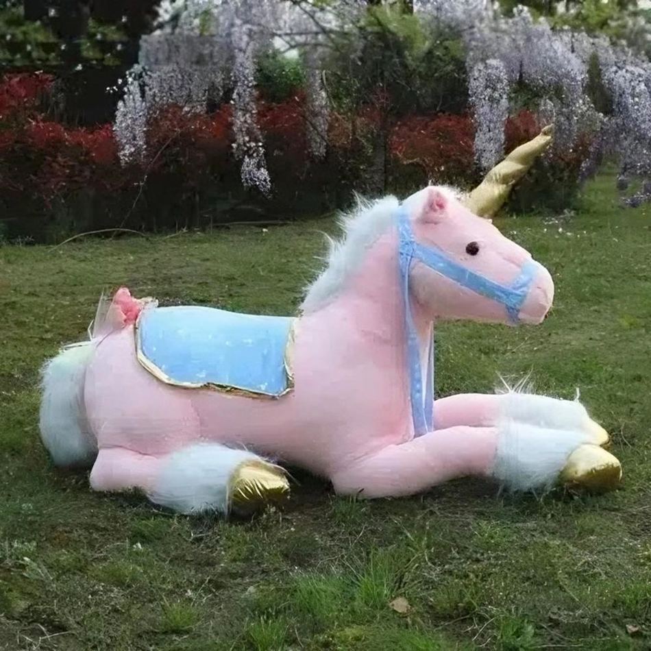 Peluche licorne cheval rose doux câlin enfant rêveur La compagnie de la peluche