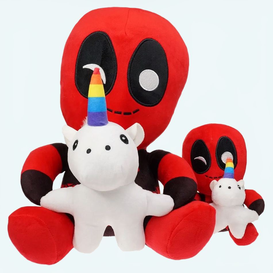 Peluche licorne Deadpool douce câline multicolore fun 30cm La compagnie de la peluche