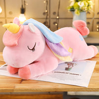 Peluche licorne géante arc-en-ciel douce enchantée rose / 100cm La compagnie de la peluche