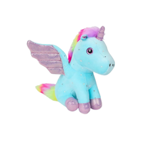 Peluche licorne magique ailes brillantes douce câline bleu La compagnie de la peluche