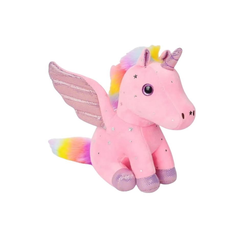 Peluche licorne magique ailes brillantes douce câline La compagnie de la peluche
