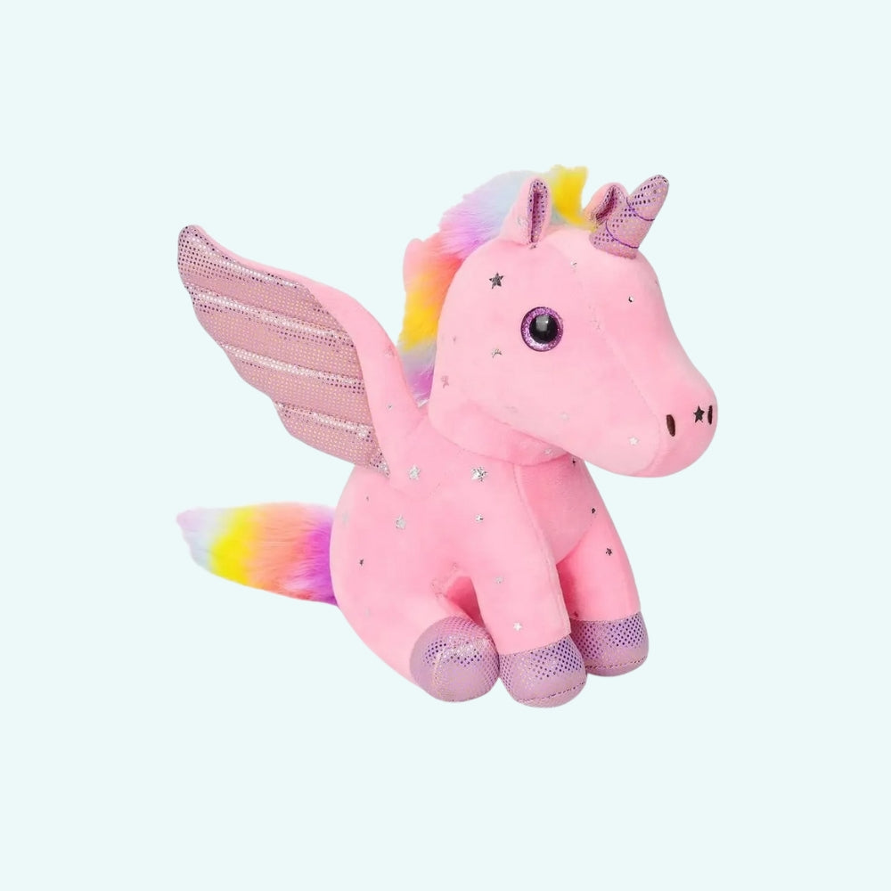Peluche licorne magique ailes brillantes douce câline La compagnie de la peluche