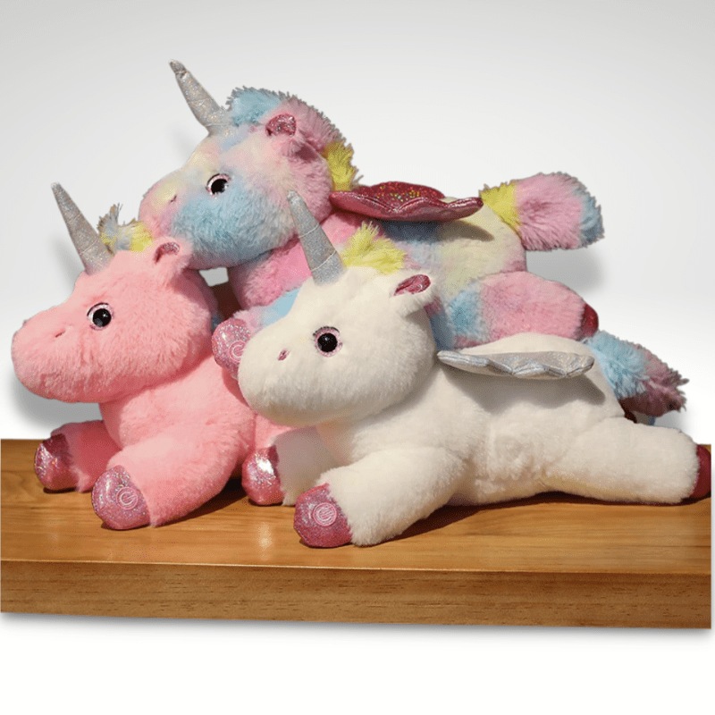 Peluche licorne multicolore éclairé