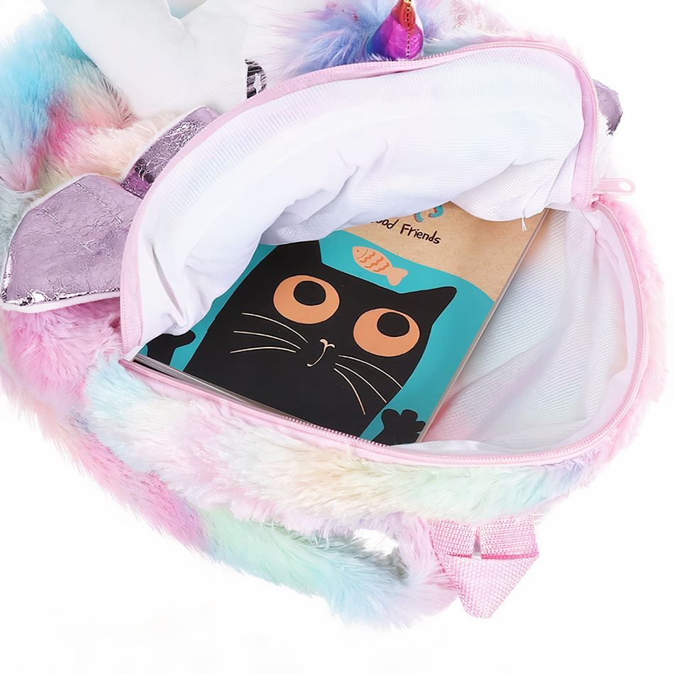 Peluche licorne multicolore sac à dos doux enfant rêve La compagnie de la peluche