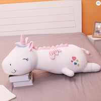 Peluche licorne oreiller lumineux doux arc-en-ciel enfant blanc La compagnie de la peluche