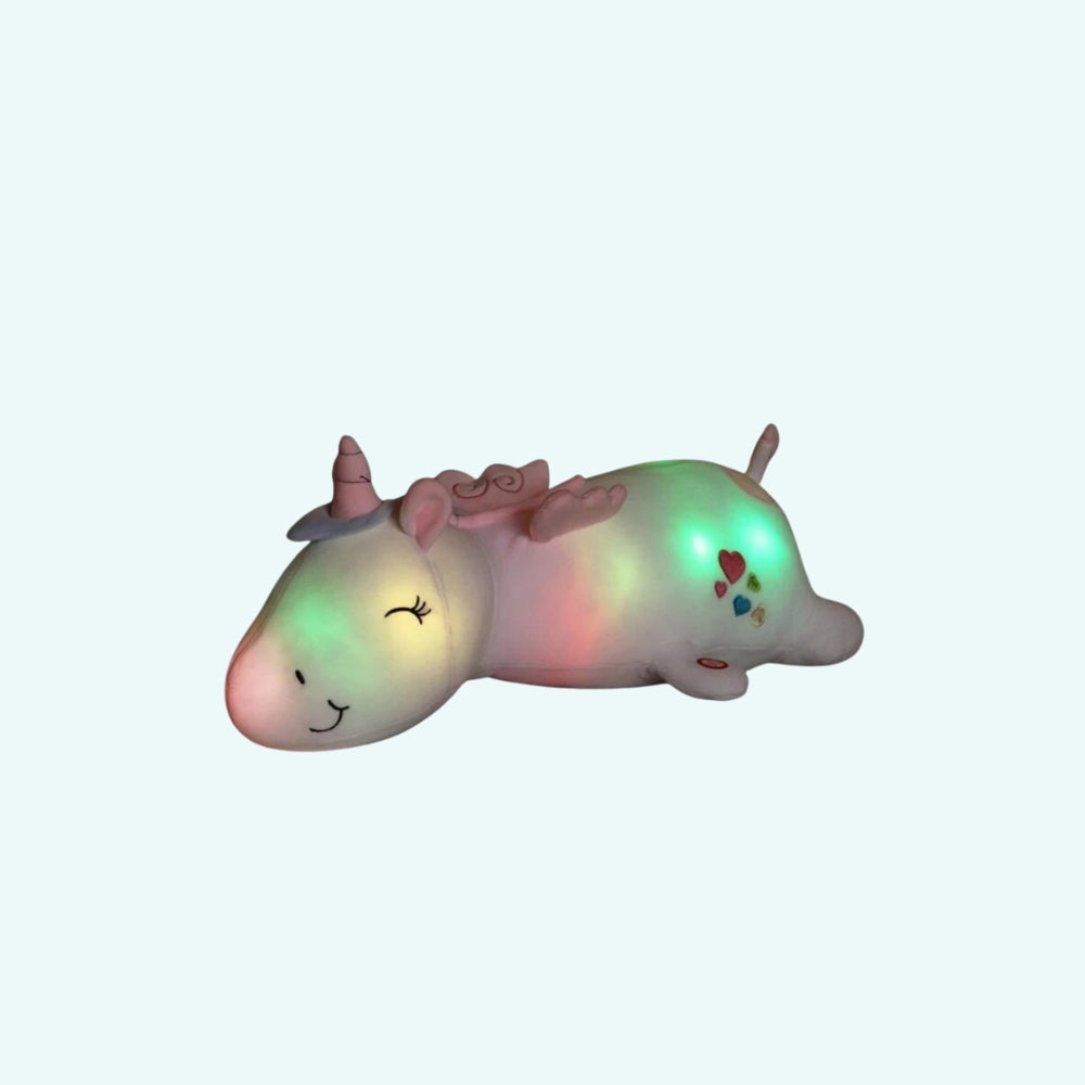 Peluche licorne oreiller lumineux doux arc-en-ciel enfant La compagnie de la peluche