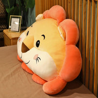 Peluche lion coussin orange