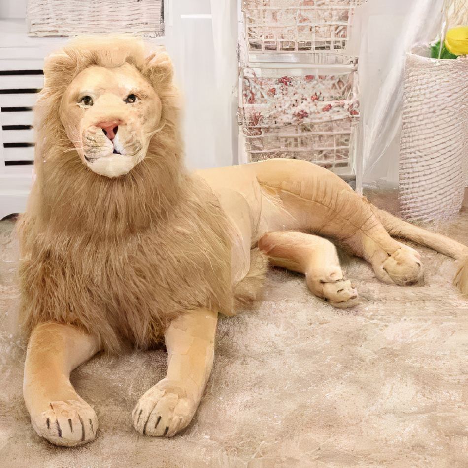 Peluche lion géant doux safari chambre enfant La compagnie de la peluche