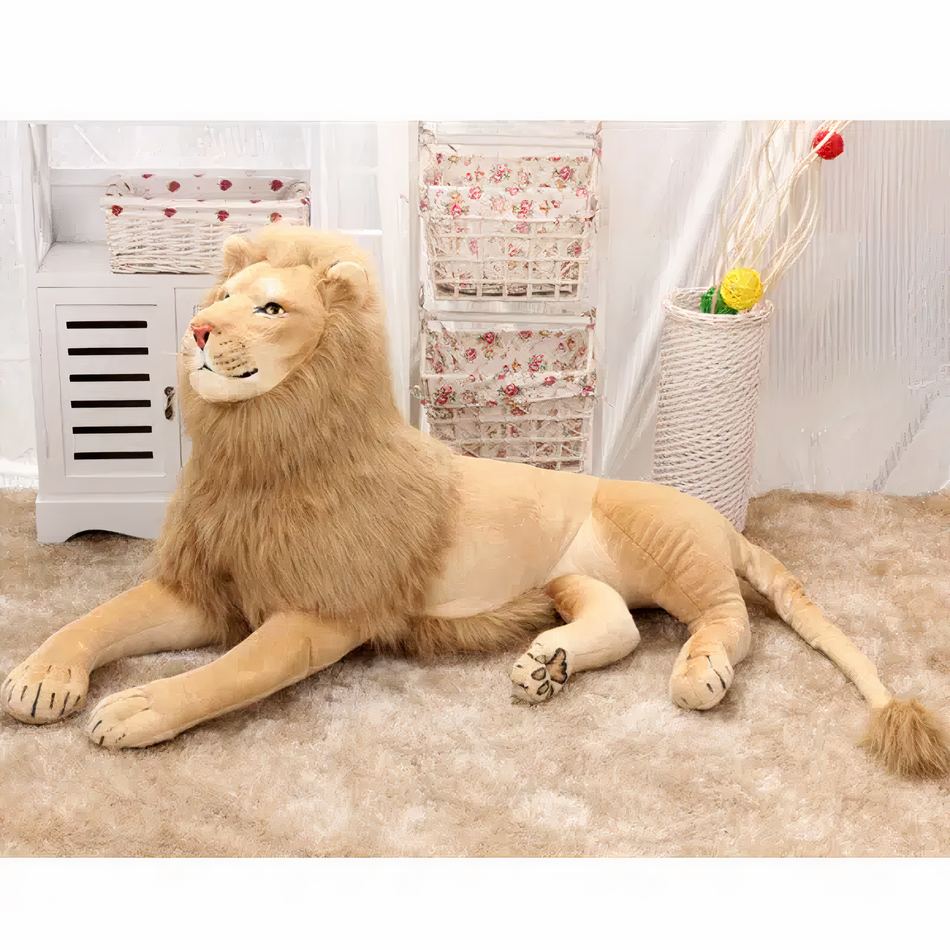Peluche lion géant doux safari chambre enfant La compagnie de la peluche