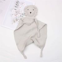 Peluche lion mousseline coton doux enfant câlin jungle gris La compagnie de la peluche