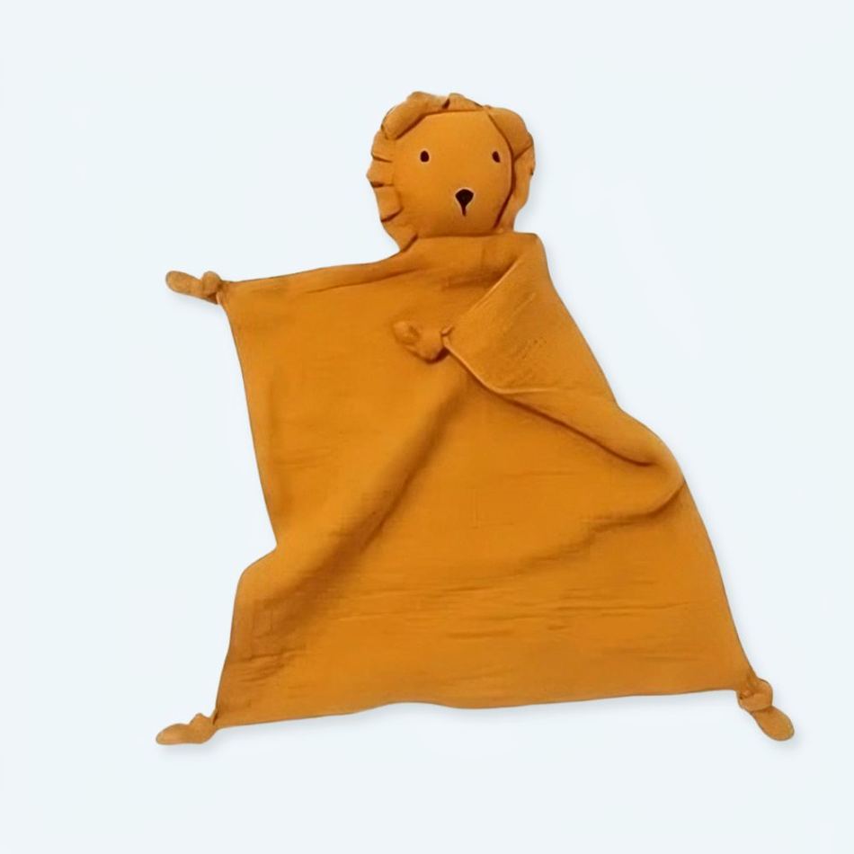 Peluche lion mousseline coton doux enfant câlin jungle La compagnie de la peluche