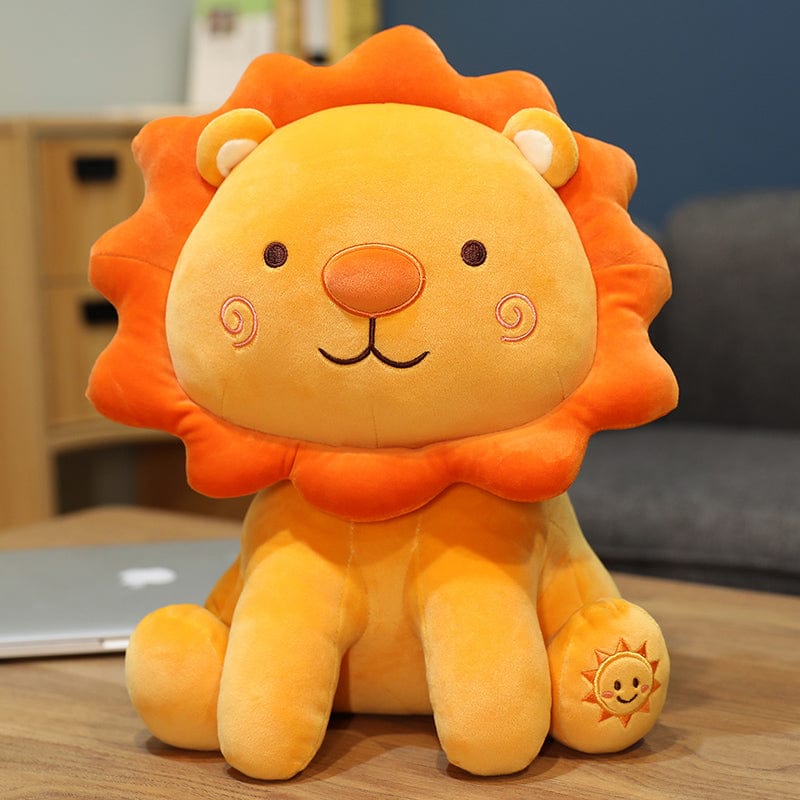 Peluche lion orange content 35cm / Assis