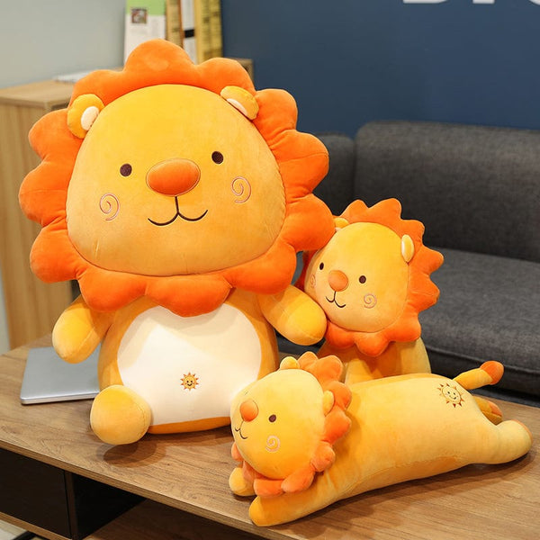 Peluche lion orange content