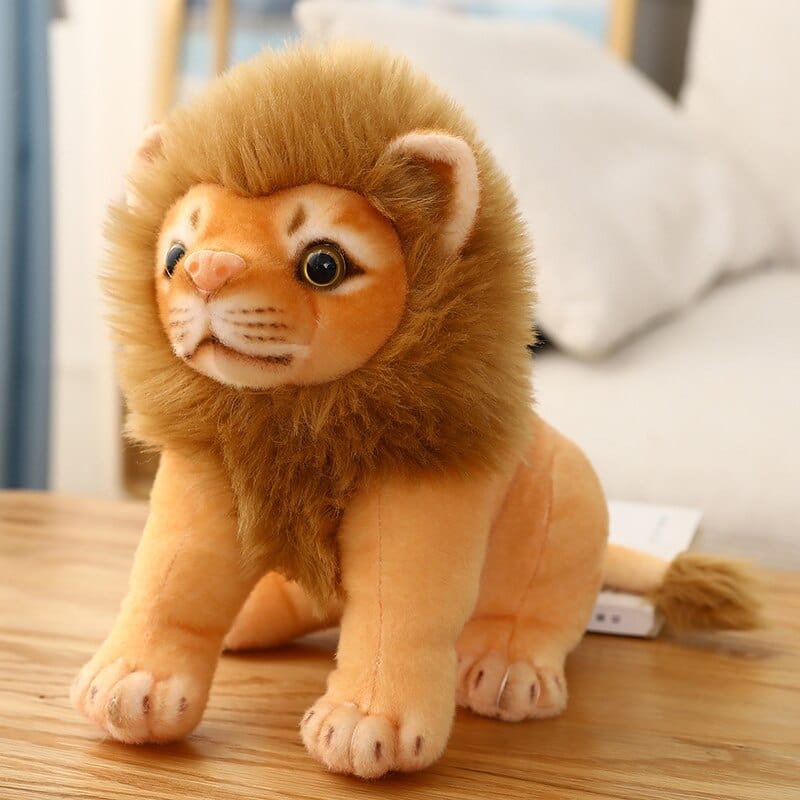 Peluche lion petit à la crinière douce 23cm / Assis