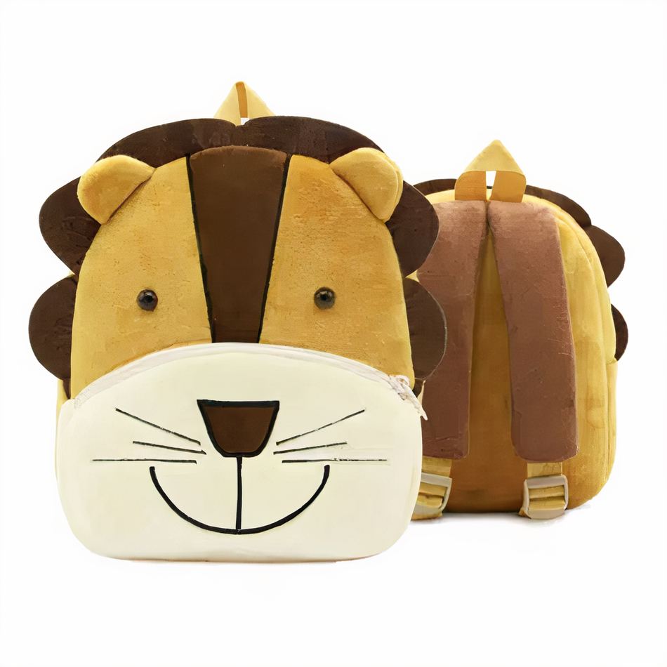 Peluche lion sac à dos doux enfant safari aventure La compagnie de la peluche