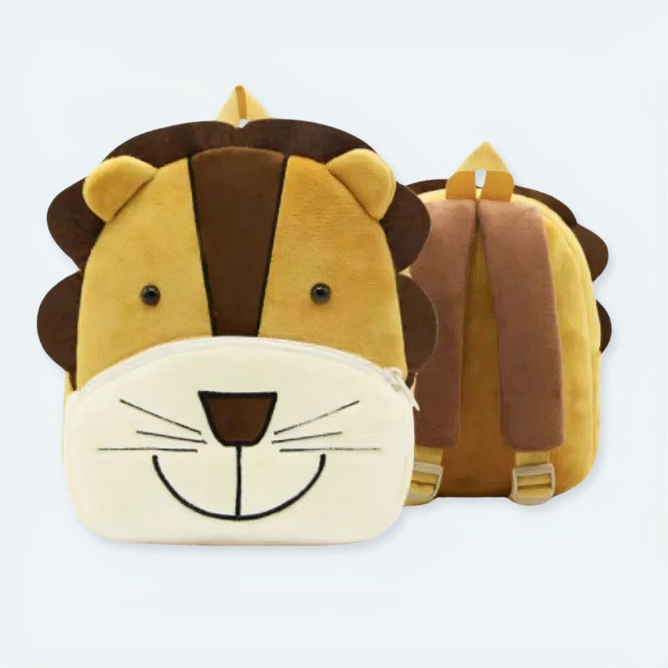 Peluche lion sac à dos doux enfant safari aventure La compagnie de la peluche