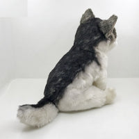 Peluche loup assis doux gris câlin hiver enfant La compagnie de la peluche