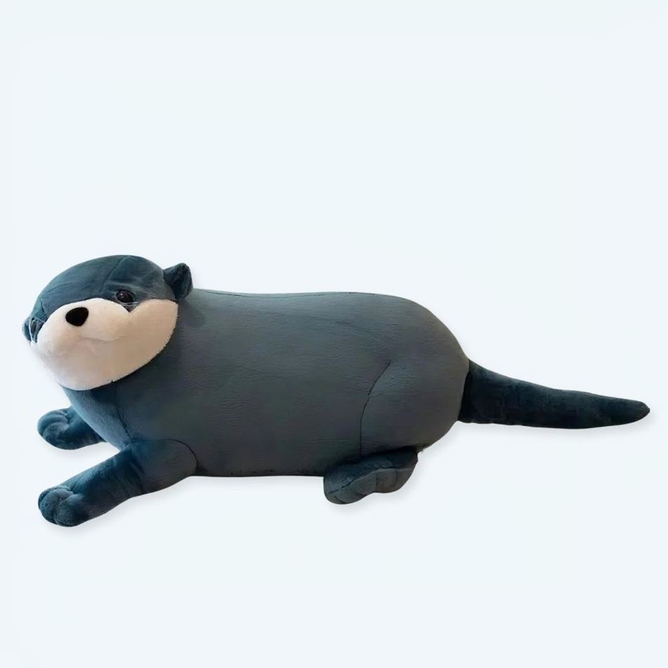 Peluche loutre bleu douce câline pour enfant univers marin 80cm La compagnie de la peluche