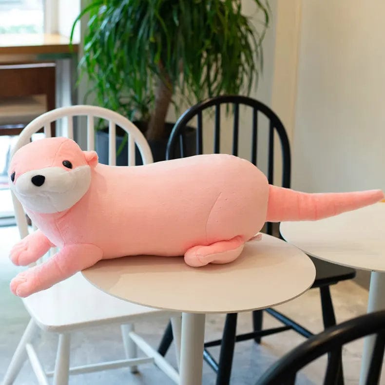 Peluche loutre coloré Rose / 40cm