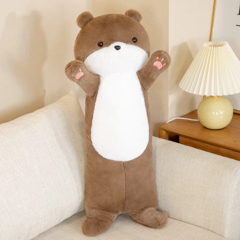 Peluche loutre géante et câline Gris