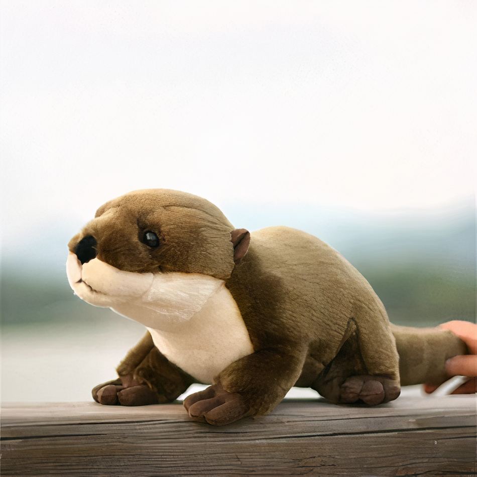 Peluche loutre réaliste douce câline pour enfant La compagnie de la peluche