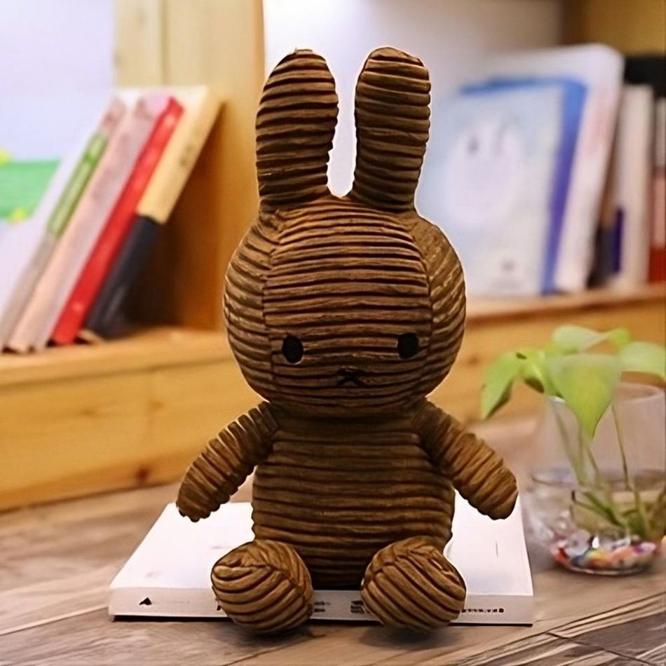 Peluche Miffy marron côtelé douce enfant câlin La compagnie de la peluche
