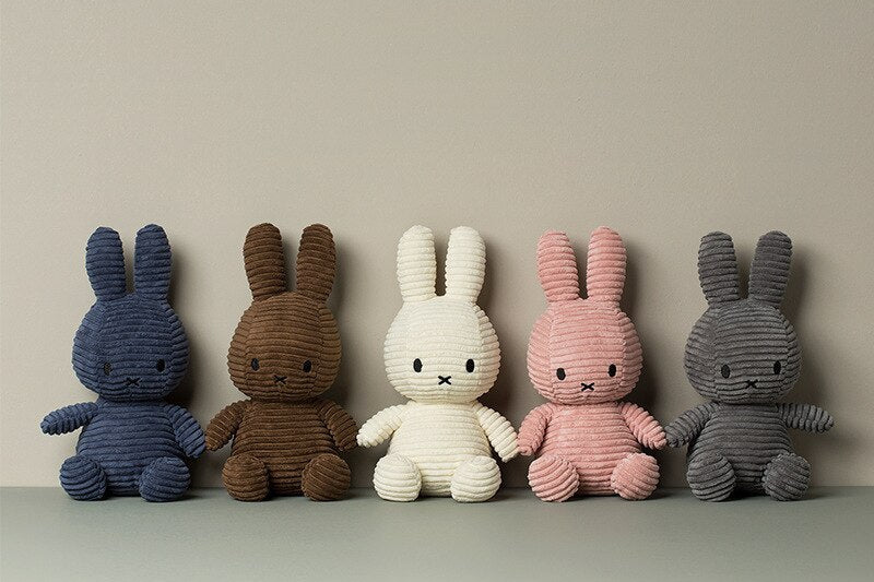 Peluche Miffy marron côtelé douce enfant câlin La compagnie de la peluche