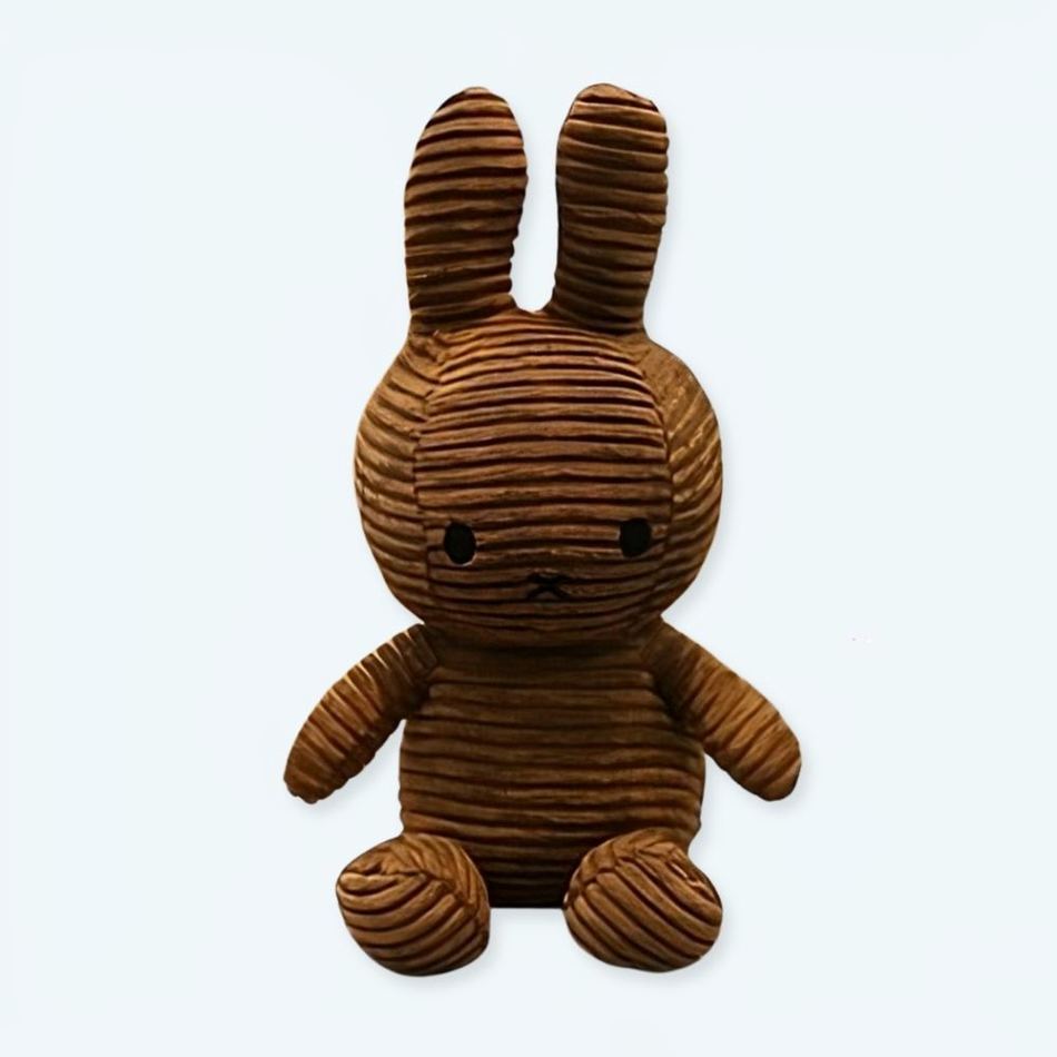 Peluche Miffy marron côtelé douce enfant câlin La compagnie de la peluche