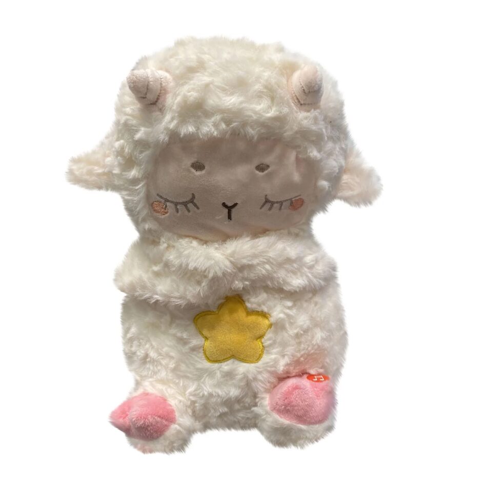 Peluche mouton doux berceuse apaisante sommeil enfant blanc La compagnie de la peluche
