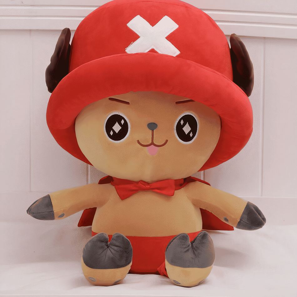 Peluche One Piece Tony Chopper rouge douce câline 70cm La compagnie de la peluche