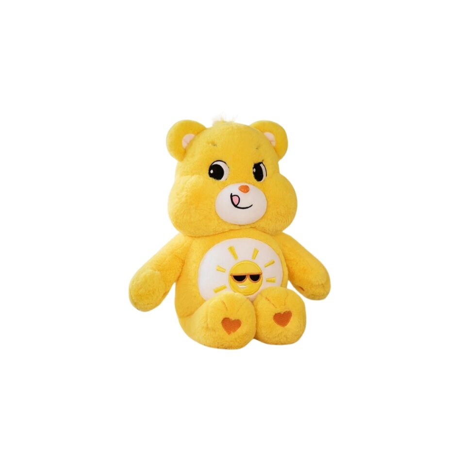 Peluche oreiller Bisounours doux câlin enfant coloré 33-cm / Jaune La compagnie de la peluche