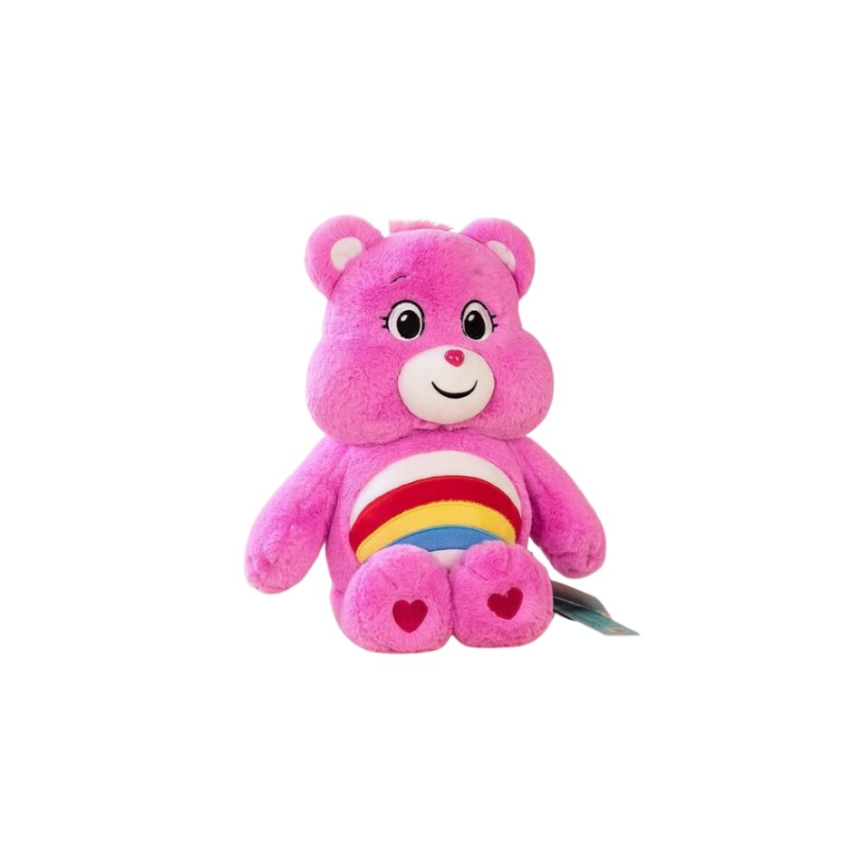 Peluche oreiller Bisounours doux câlin enfant coloré 33-cm / Rose La compagnie de la peluche