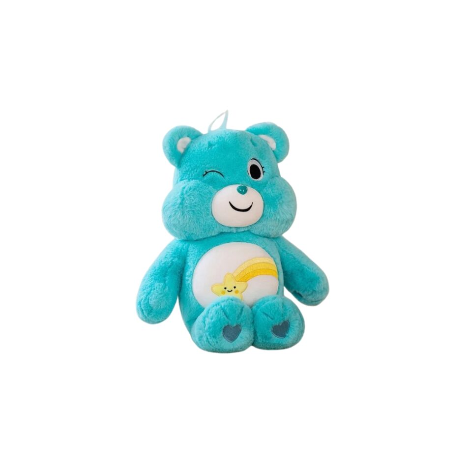 Peluche oreiller Bisounours doux câlin enfant coloré 33-cm / Turquoise La compagnie de la peluche