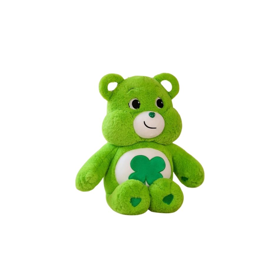 Peluche oreiller Bisounours doux câlin enfant coloré 33-cm / Vert La compagnie de la peluche