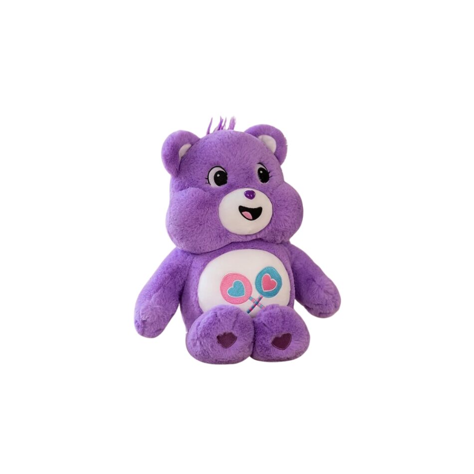 Peluche oreiller Bisounours doux câlin enfant coloré 33-cm / Violet La compagnie de la peluche