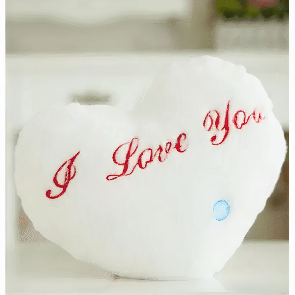 Peluche oreiller blanc douce amour message câlin romantique La compagnie de la peluche
