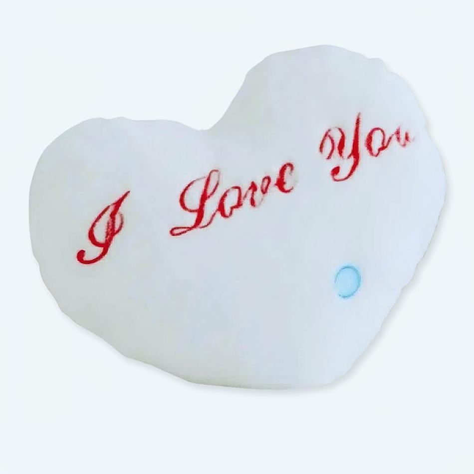 Peluche oreiller blanc douce amour message câlin romantique La compagnie de la peluche