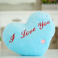 Peluche oreiller bleu doux message amour câlin décor doux La compagnie de la peluche