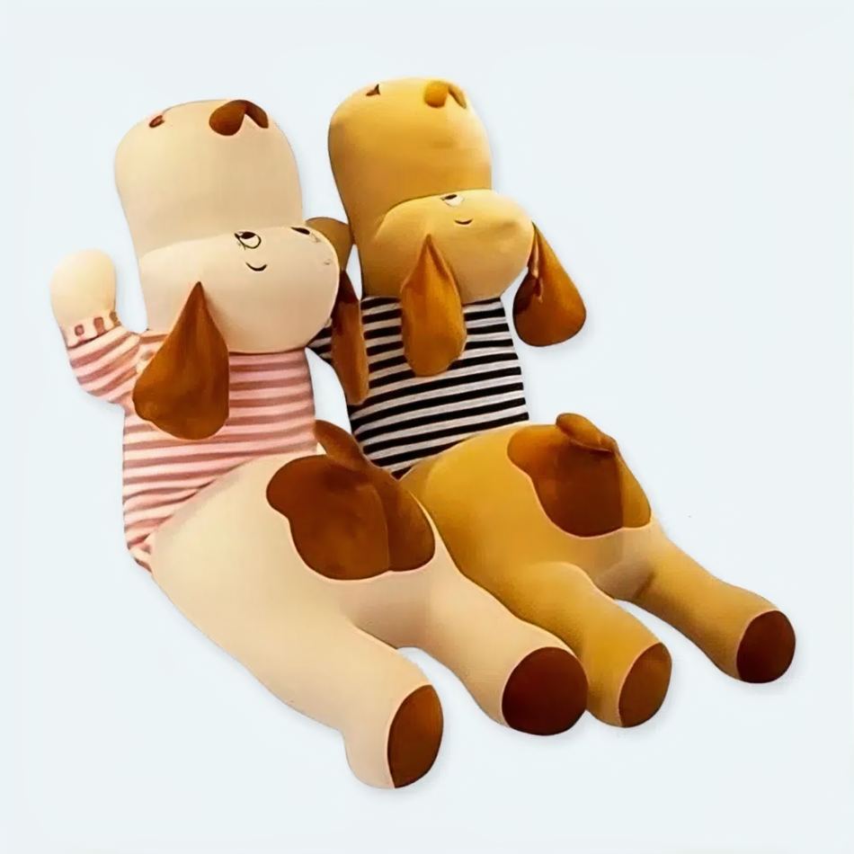 Peluche oreiller chien couple amour doux câlin chaleureux La compagnie de la peluche