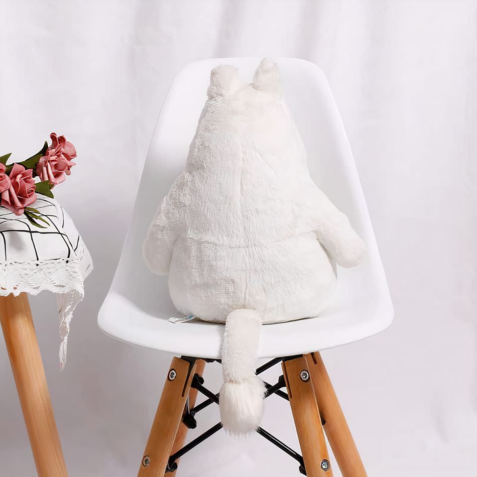 Peluche oreiller hippopotame blanc doux confort maison La compagnie de la peluche