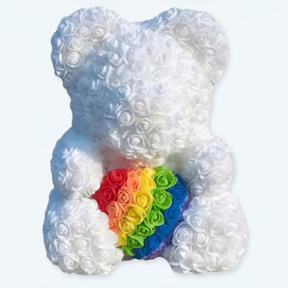 Peluche ours arc-en-ciel doux mignon câlin enfant La compagnie de la peluche