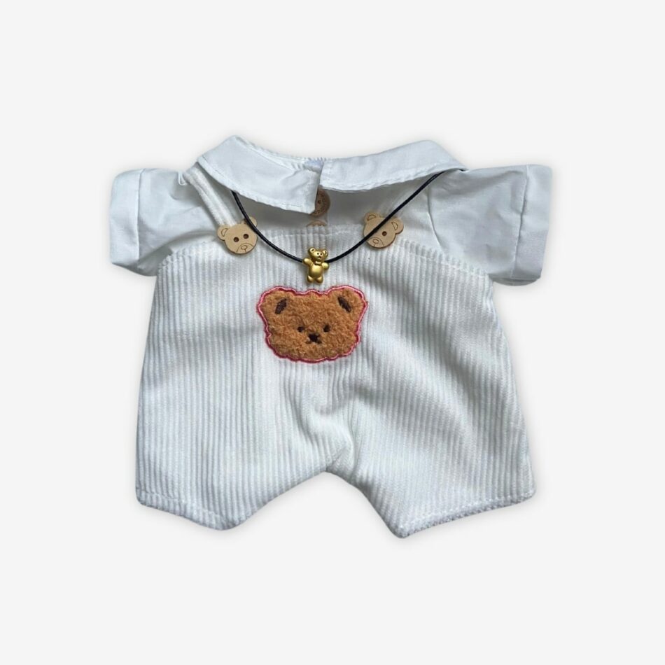 Peluche ours articulé fait main blanche douce enfant deguisement-seul La compagnie de la peluche