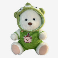 Peluche ours articulé fait main en alien vert doux ours-blanc La compagnie de la peluche